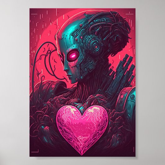 "Cyber Valentine" Design der Cybernetischen Frau Poster (Vorne)