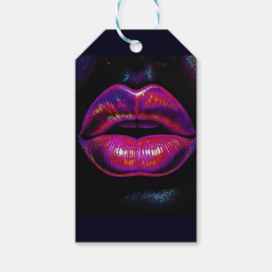 Cyber Venus Lips - Farbenfrohe Lippen Portrait Geschenkanhänger
