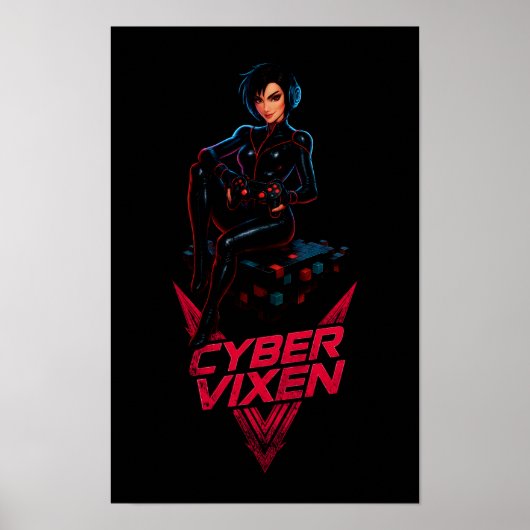 Cyber Vixen Gamer Girl Gaming Graphic - Video Game Poster (Vorne)