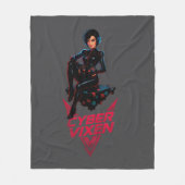 Cyber Vixen Gamer Girl - Gray Video Gaming Graphic Fleecedecke (Vorderseite)