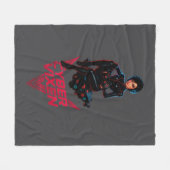 Cyber Vixen Gamer Girl - Gray Video Gaming Graphic Fleecedecke (Vorderseite (Horizontal))