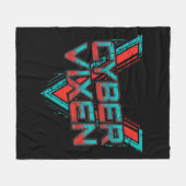 Cyber Vixen - Gamer Girl - Red Teal Gaming Graphic Fleecedecke (Vorderseite (Horizontal))