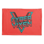 Cyber Vixen - Reversible Red Teal Gamer Girl Kissenbezug (Rückseite)