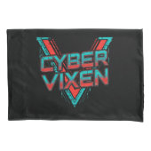 Cyber Vixen - Reversible Red Teal Gamer Girl Kissenbezug (Vorderseite)