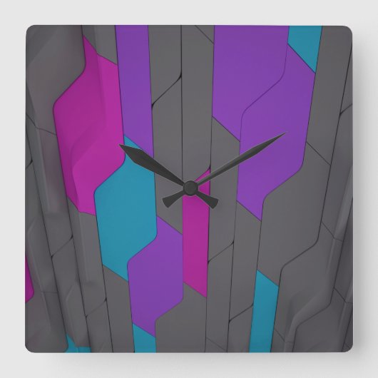 Cyber Wall Square Wall Clock Quadratische Wanduhr (Vorderseite)