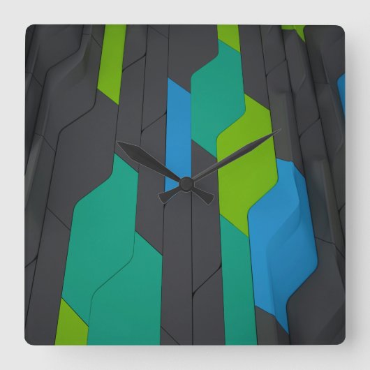 Cyber Wall Square Wall Clock Quadratische Wanduhr (Vorderseite)