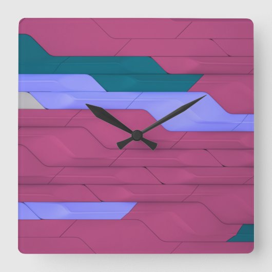 Cyber Wall  Square Wall Clock Quadratische Wanduhr (Vorderseite)