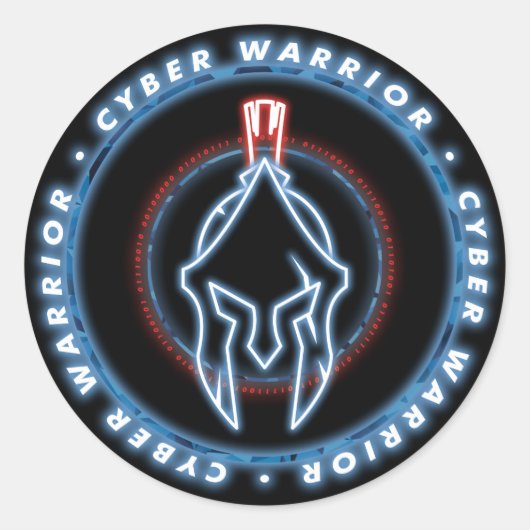 CYBER WARRIOR ABZEICHEN SIEGEL RUNDER AUFKLEBER (Vorderseite)
