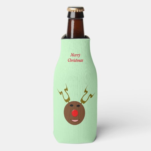 Cyber Weihnachtsmann Custom Bottle Cooler Flaschenkühler (Flaschenvorderseite)