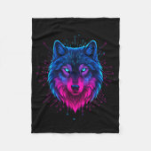 Cyber Wolf For Animal Lovers And Birthday And Birt Fleecedecke (Vorderseite)