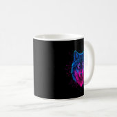 Cyber Wolf For Animal Lovers And Birthday And Birt Kaffeetasse (VorderseiteRechts)