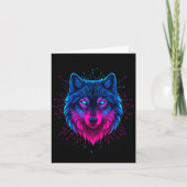 Cyber Wolf For Animal Lovers And Birthday And Birt Karte (Vorderseite)