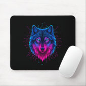 Cyber Wolf For Animal Lovers And Birthday And Birt Mousepad (Mit Mouse)