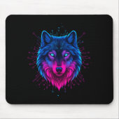 Cyber Wolf For Animal Lovers And Birthday And Birt Mousepad (Vorne)