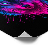 Cyber Wolf For Animal Lovers And Birthday And Birt Poster (Ecke)