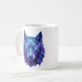 Cyber Wolf Geist Wächter der Intuition Kaffeetasse (Vorderseite Links)