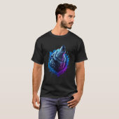 Cyber Wolf - Neon Howl Splash Art T-Shirt (Vorne ganz)