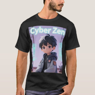 Cyber Zen 3D Anime Junge Futuristische Techwear Gr T-Shirt
