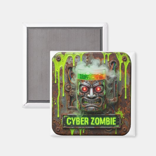 Cyber Zombie Absinthe Tiki Mug Magnet (Vorderseite/Rückseite)