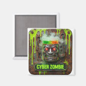 Cyber Zombie Absinthe Tiki Tasse Magnet (Vorderseite/Rückseite)