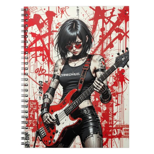 CyberBass Rebellion Spiralheft Notizblock (Vorderseite)