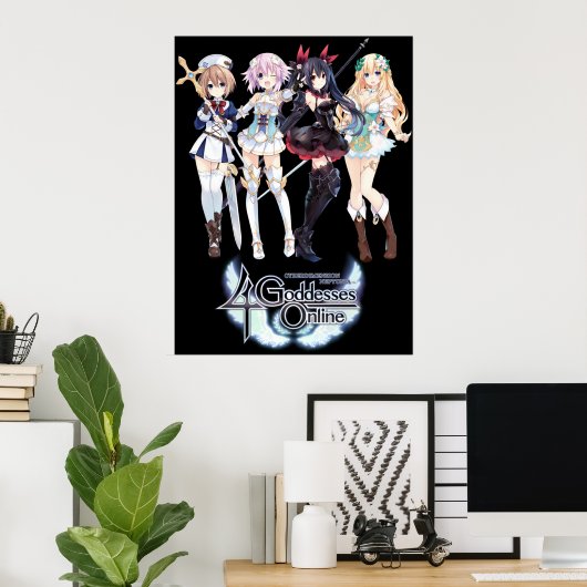 Cyberdimension Neptunia 4 Goddesses Online Poster (Heimbüro)