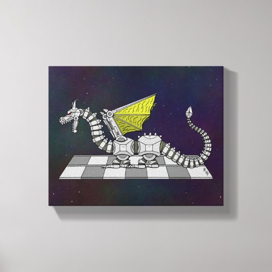 Cyberdrache Leinwanddruck (Vorderseite)