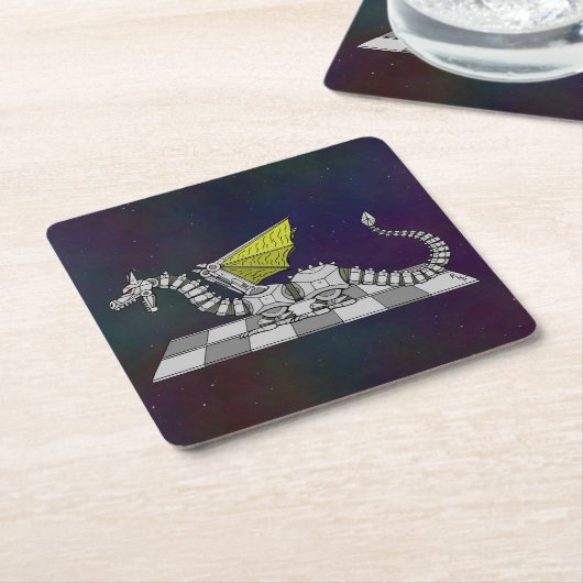 Cyberdrache Rechteckiger Pappuntersetzer (angewinkelt)