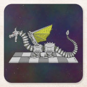 Cyberdrache Rechteckiger Pappuntersetzer (Vorderseite)