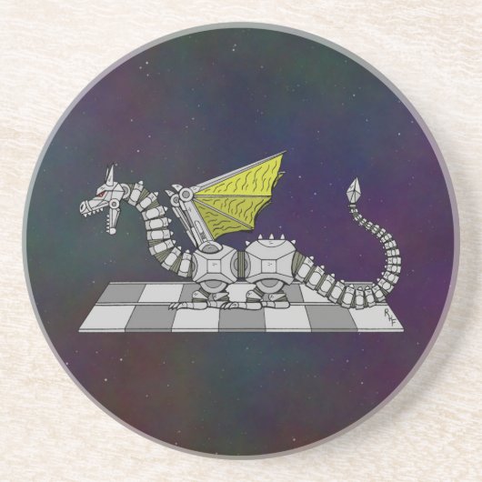 Cyberdrache Sandstein Untersetzer (Vorne)