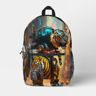 Cyberflash: Tiger Tech Ride Print Cut Sew Backpack Bedruckter Rucksack