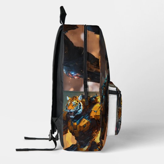 Cyberflash: Tiger Tech Ride Print Cut Sew Backpack Bedruckter Rucksack (Links)