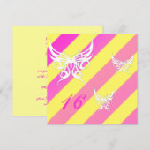 Cybergoth Butterflies Sweet 16 Birthday Invites Einladung (Vorne/Hinten)