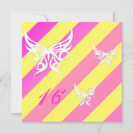 Cybergoth Butterflies Sweet 16 Birthday Invites Einladung (Vorderseite)