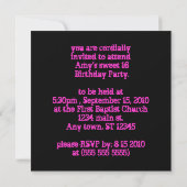 Cybergoth Pink Polka Dot Sweet 16 Birthday Invites Einladung (Rückseite)