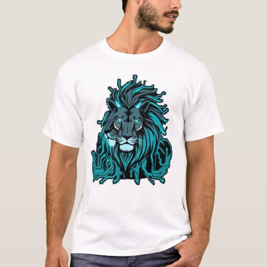 „CyberLion – Die Zukunft hat eine Mähne“ T-Shirt (Vorderseite)