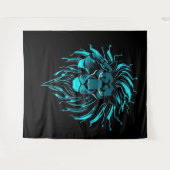 „CyberLion – Die Zukunft hat eine Mähne“ Wandteppich (Vorderseite (Horizontal))