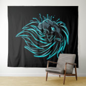 „CyberLion – Die Zukunft hat eine Mähne“ Wandteppich (Beispiel (Horizontal))