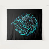 „CyberLion – Die Zukunft hat eine Mähne“ Wandteppich (Vorderseite (Horizontal))