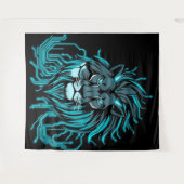 „CyberLion – Die Zukunft hat eine Mähne“ Wandteppich (Vorderseite (Horizontal))