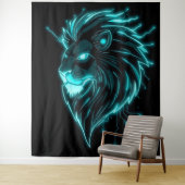 „CyberLion – Die Zukunft hat eine Mähne“ Wandteppich (Beispiel)