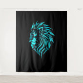 „CyberLion – Die Zukunft hat eine Mähne“ Wandteppich (Vorderseite)