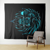 „CyberLion – Die Zukunft hat eine Mähne“ Wandteppich (Beispiel (Horizontal))