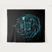 „CyberLion – Die Zukunft hat eine Mähne“ Wandteppich (Vorderseite (Horizontal))