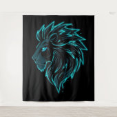 „CyberLion – Die Zukunft hat eine Mähne“ Wandteppich (Vorderseite)