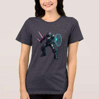Cybernetic Gladiator – Neon Blade Warrior Tri-Blend Shirt