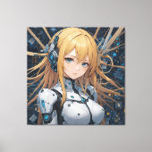 Cybernetic Guardian: Herz der Zukunft Leinwanddruck (Vorderseite)