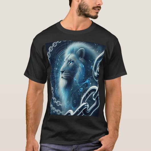 Cybernetic Lion in Chains T-Shirt (Vorderseite)