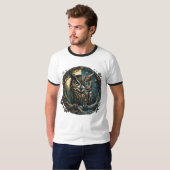 Cybernetic Owl Nature vs Technology Steampunk T-Shirt (Vorne ganz)