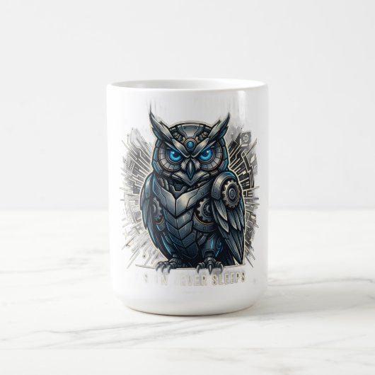 Cybernetic Owl Vision T-Shirt Kaffeetasse (Mittel)